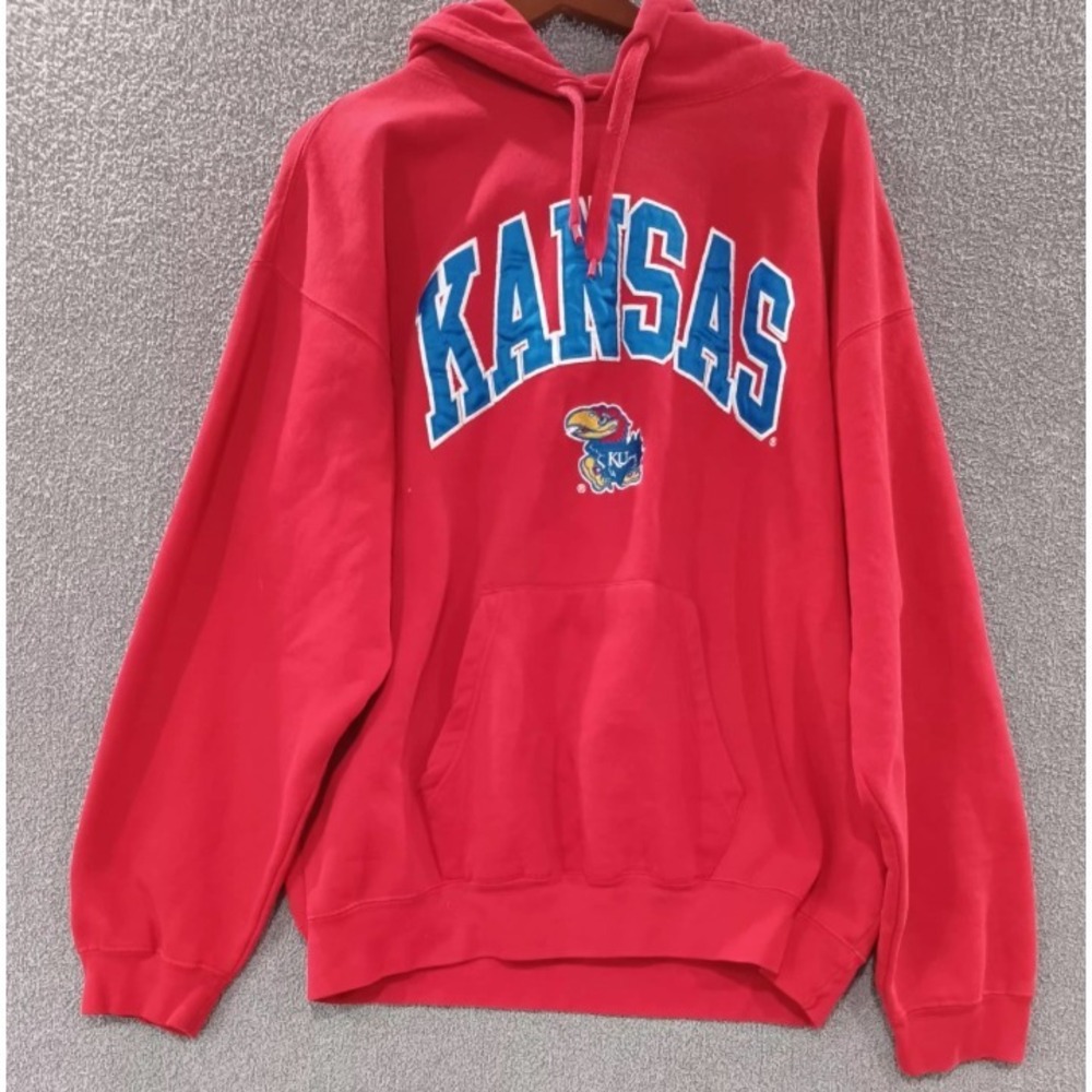 Heisman by Reebok Kansas Jayhawks Hoodie‎ Red Men's XL KU NCAA Sweatshirt